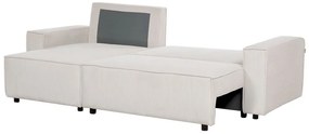 Sofá-cama de canto 2 lugares em bombazine branca-creme versão à direita ABACKA Beliani