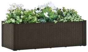 vidaXL Vaso/floreira c/ sistema rega automática 100x43x33cm cor moca