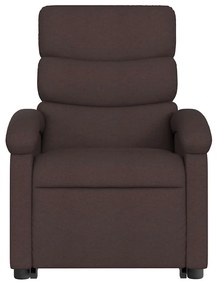 Poltrona elétrica elevatória massagens tecido castanho-escuro