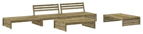 5 pcs conjunto lounge de jardim c/ almofadões pinho impregnado