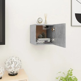vidaXL Móvel de TV de parede 30,5x30x30 cm cinzento cimento