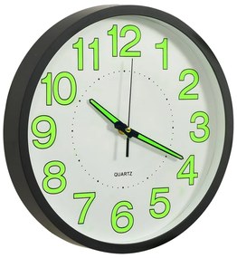 Relógio de parede luminoso 30 cm preto