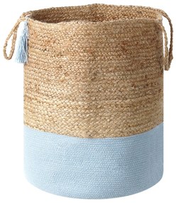 Conjunto de 2 cestos em juta branca e azul GAJAR Beliani
