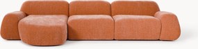 Sofá de canto modular em teddy Wolke (4 lugares)