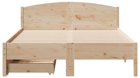 Cama sem colchão 160x200 cm madeira de pinho maciça