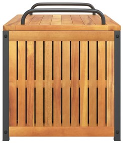 Caixa p/ almofadões de exterior 85x45x45/53cm acácia maciça/aço