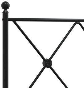 Estrutura de cama com cabeceira 140x200 cm metal preto