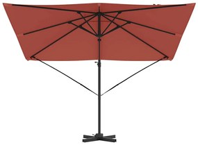 Guarda-Sol Cantilever Roma Terracota 286x285x265 cm em Alumínio