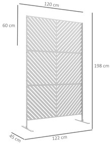 Biombo de Exterior Separador de Ambientes com 3 Peças com Padrão de Li