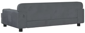 Sofá infantil 90x53x30 cm veludo cinzento-escuro