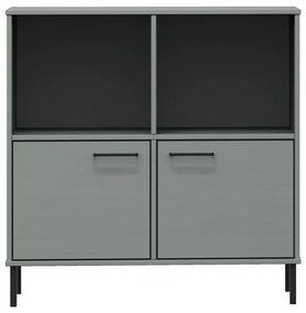 Estante c/ pernas metal 90x35x90,5 cm madeira maciça OSLO cinza