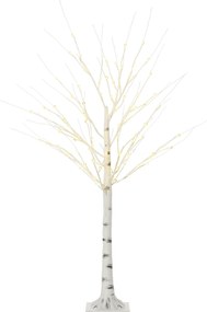 HOMCOM Árvore Bétula 96 Luzes LED IP44 Branco Quente Ramos Flexíveis Decoração Natal 22x22x150cm Estilo Moderno | Aosom Portugal