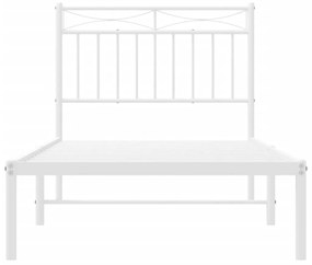 Estrutura de cama com cabeceira 90x190 cm metal branco