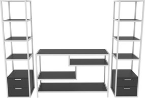 Unidade TV Robbins – Branco e Antracite – 198 cm x 39 cm x 160 cm
