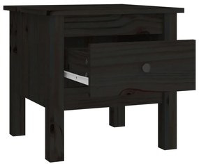 Mesas de apoio 2 pcs 40x40x39 cm madeira de pinho maciça preto