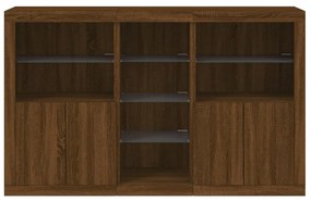 Aparador com luzes LED 162x37x100 cm carvalho castanho