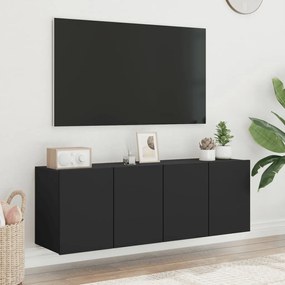 Móveis de parede para TV 2 pcs 60x30x41 cm preto