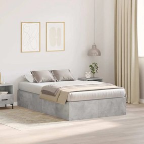 vidaXL Cama com Armazenamento Cinza Concreto 120x200 cm