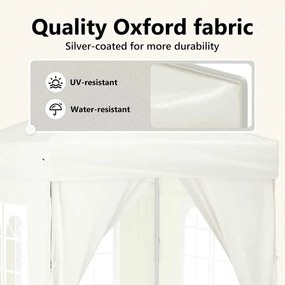 Tenda para festas dobrável com paredes laterais 2x2 m creme