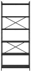 Estante Carvalho preto 80 x 30 x 188 cm Madeira e Aço