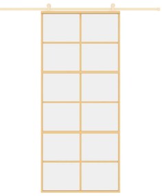Porta deslizante 90x205 cm vidro ESG/alumínio dourado