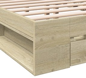 Estrutura de cama c/ gavetas derivados madeira carvalho sonoma