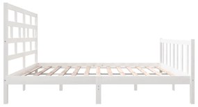 Estrutura de cama 120x200 cm madeira de pinho maciça branco