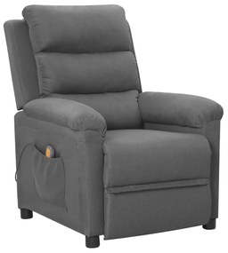 vidaXL Poltrona de massagens tecido cinzento-claro