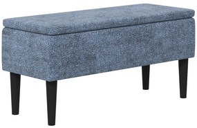 HOMCOM Banco de Armazenamento Dormitório Capacidade 47L Tampa Abatível e Pés de Madeira de Borracha Carga 120 kg 95x38x45 cm Azul | Aosom Portugal