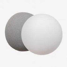 Aplique De Parede Em Cimento Com Bola De Cristal Bublik Cinzento Antracite - Sklum