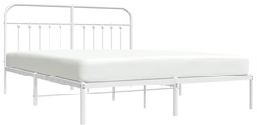 Estrutura de cama com cabeceira 160x200 cm metal branco