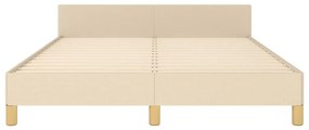 Estrutura de cama sem colchão 140x200 cm tecido cor creme