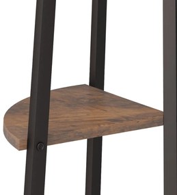 Estante canto 4 prat. 45,5x31,5x150 cm castanho-escuro/preto