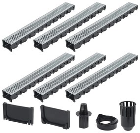 Canais de drenagem 6 pcs aço galvanizado 6 m