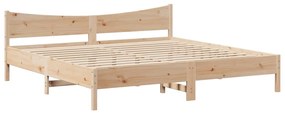 Estrutura de cama com cabeceira 200x200 cm pinho maciço