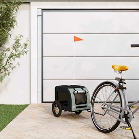 vidaXL Reboque de bicicleta p/ animais tecido oxford/ferro cinza/preto