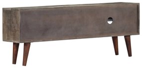 Móvel TV 130x30x46 cm madeira mangueira áspera maciça cinzento