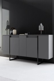 Conjunto de Mobiliário de Sala Luxe – Nogueira e Preto – Console 160x3
