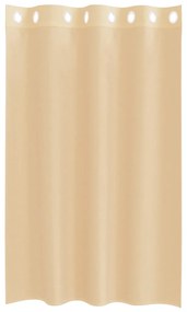 Cortinas de voile com ilhós 2 pcs areia