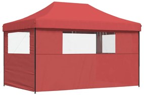 Tenda para festas pop-up dobrável com 3 paredes laterais bordô