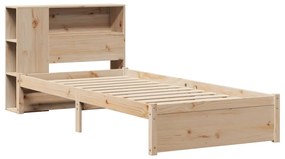 Cama com estante sem colchão 90x200 cm pinho maciço