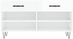Banco sapateira 102x35x55 cm derivados madeira branco brilhante