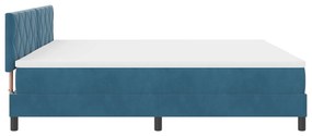 Cama Box Spring com Colchão Azul Escuro 200x200 cm Veludo