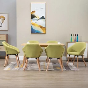 vidaXL Cadeiras de jantar 6 pcs tecido verde
