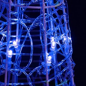 Pirâmide de iluminação decorativa com LEDs acrílico 60 cm azul