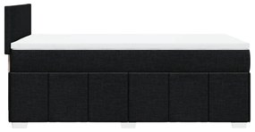 Cama com molas/colchão 90x190 cm tecido preto