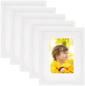 vidaXL Molduras 3D 5 pcs 20x25 cm para fotografia de 13x18 cm branco