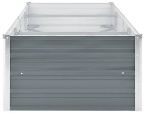 Canteiro elevado de jardim aço galvanizado 240x80x45cm cinzento