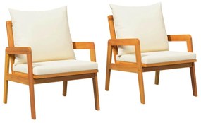 Cadeiras de Jardim 2 pcs 59.5x65x71.5 cm Madeira Sólida de Acácia