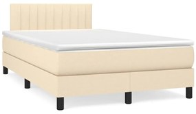 Cama boxspring com colchão 120x190 cm tecido cor creme